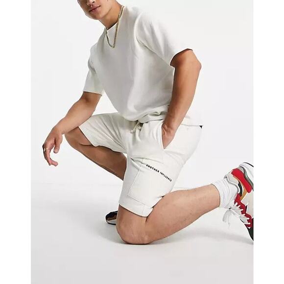 Another Influence Jersey Shorts with Pocket Ecru Sz. M NEW - Picture 2 of 9